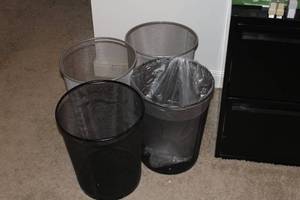 Lot of (4) Metal Trash Bins