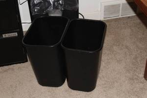 Lot of (2) Plastic Trash Bins