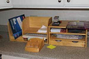 Lot of (3) Wooden File  Divider Shelves