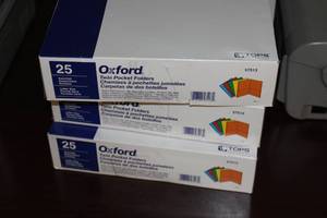 Lot of (3 Boxes) Oxford Twin Pocket Folders