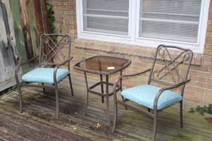 Outdoor Patio Set - Table, Chairs (x2)