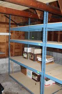 Metal Shelving Unit 4-tier with Wooden Removable Shelves