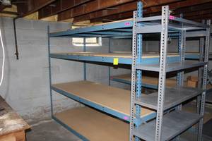 Metal Shelving Unit 4-tier with Wooden Removable Shelves