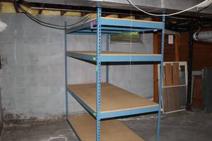 Metal Shelving Unit 4-tier with Wooden Removable Shelves