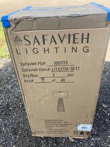 Two Black Metal Table Lamps