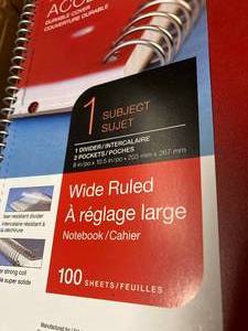 Wide Ruled Durable Notebooks
