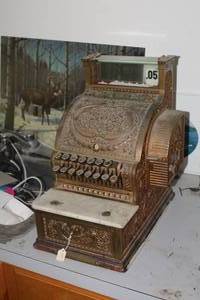 lot 2 image: Vintage National Metal Cash Register