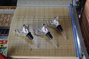 lot 97 image: Lot of (3) Elk Wine Bottle Pourers