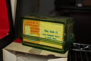 lot 211 image: Vintage Glass Butter Dish