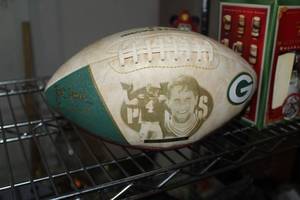 lot 73 image: Brett Favre #4 Green Bay Packers Commemorative Football