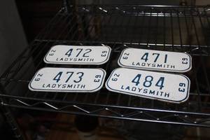 lot 226 image: Lot of (4) 6 Ladysmith Bicycle License Plates