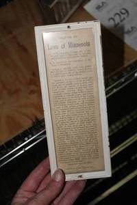 lot 231 image: Laws of Minnesota Framed Wall Dcor