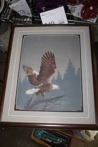 lot 237 image: Bald Eagle Needlepoint Print