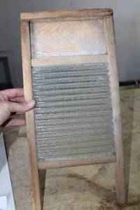 lot 306 image: Vintage GlassWood Wash Board