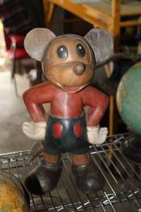 lot 349 image: Vintage Mickey Mouse Wooden Table Statue