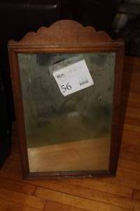 lot 56 image: Wood Framed Wall Mirror