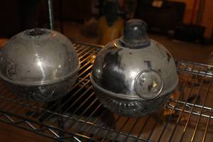 lot 394 image: Lot of (2) Vintage Lamp Ball  Fire Lamp
