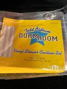 lot 75 image: NEW Vinyl shower Curtain and Rings