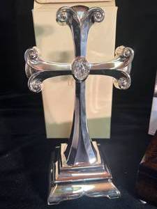 lot 111 image: New Lenox Metal Cross And Music Box