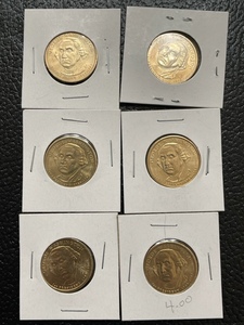 6 Washington Presidential Dollar Coins