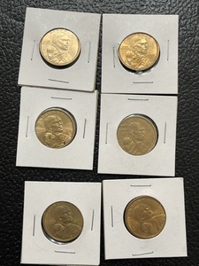 6 Sacagawea Dollar Coins