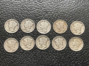 10 Mercury Dimes