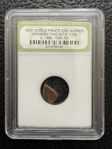 New World Pirate Era Nummis Spanish Two Bits Circa 1490-1590 AD