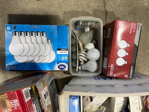 Tote full of light bulbs
