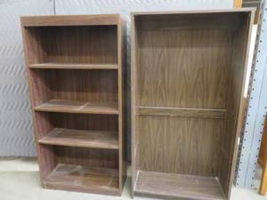 lot 20 image: PAIR OF ALMOST MATCHING SHELVES