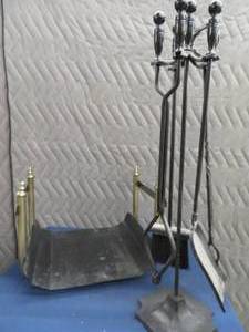lot 52 image: FIREPLACE TOOLS  WOOD HOLDER