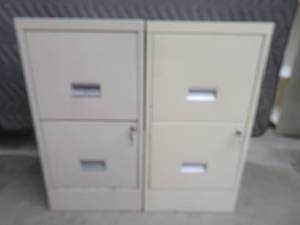 lot 58 image: 2 DRAWER METAL FILE CABINENTS  LOCKS