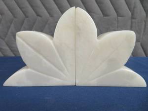 lot 76 image: VINTAGE MARBLE ONYX BOOKENDS