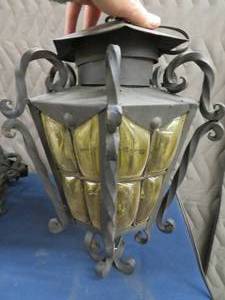 lot 82 image: PAIR OF HAND MADE WROUGHT IRON CARRAGE HOUSE STYLE LIGHTS,