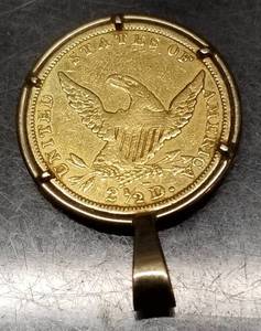 1836 US $2.50 CLASSIC HEAD GOLD PIECE IN BEZEL