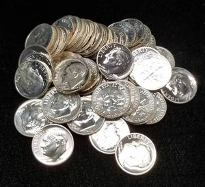 1964 ROLL OF 50 SILVER PROOF ROOSEVELT DIMES PROOF ROLE