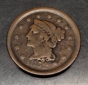 1852 US BRAIDED HAIR LARGE CENT
