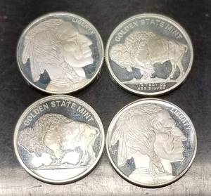 1 TROY OZ .999 FINE SILVER INDIAN BUFFALO ROUNDS (4 X 14oz)