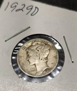 GROUP OF 3 US MERCURY DIMES 1929 P-D-S
