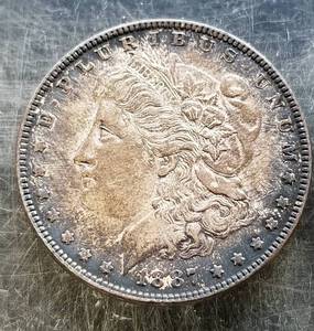 GROUP OF 3 US MORGAN SILVER DOLLARS 1885 1887 1896 XF-AU NICELY TONED