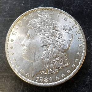 1884 US MORGAN SILVER DOLLAR MS64 OLD ORIGINAL PHOTOGRADE CERTIFIED