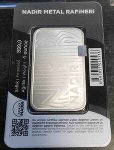 1 TROY OZ .999 FINE SILVER BAR CARDED SEALED NADIR