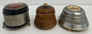 Three Vintage Musical Powder Boxes