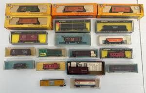Large Group Of N Scale Train Cars Some NIB All In Original Boxes