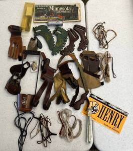 Group Of Misc. Archery Supplies Including Bow Strings, Bow Quivers And More