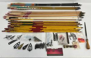 Group Of Misc. Vintage Archery Arrows, Tips And More