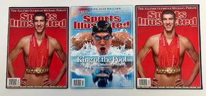 Three Sports Illustrated Michael Phelps Editions