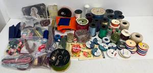 Large Group Of Crafting Supplies Including Ribbons And More
