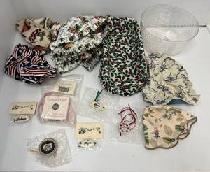 Large Group Of Vintage Longaberger Basket Liners And More