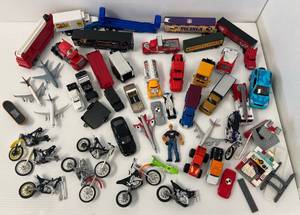 Large Group Of Misc. Toy Cars, Trucks, Motorcycles And More