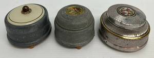 Three Vintage Musical Powder Boxes